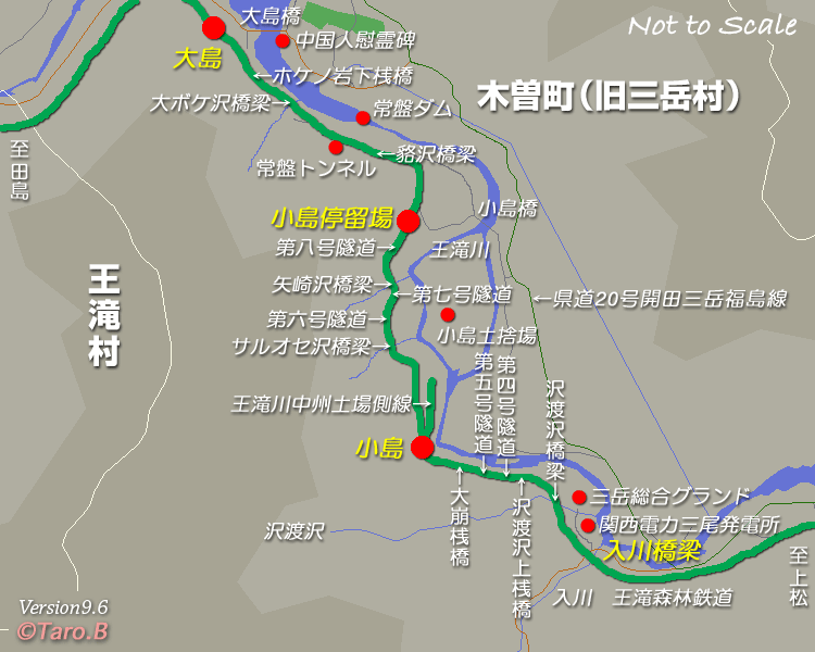 木曽森林鉄道王滝線2,林鉄,廃線跡,地図,map