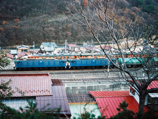 薮原駅,中央西線,165系,EF64機関車,貨物列車